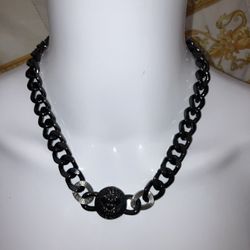 Versace Thick Chain Rhodium Silver Medusa Logo 