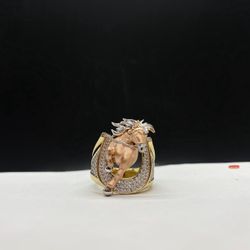 14k Italian Solid Gold Horse Ring
