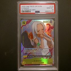 One Piece Card Game TCG S-Snake OP13-114 Alt Art PSA 10