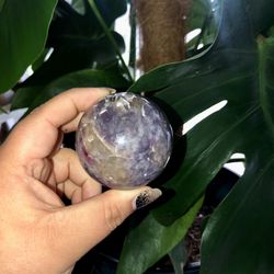 Natural Lepidolite Purple Mica Sphere 