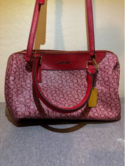 Calvin Klein Red Monogram Hand Bag