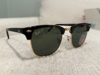 Ray-Ban Clubmaster RB3016 Tortoise Green Polarized Lens Size 51