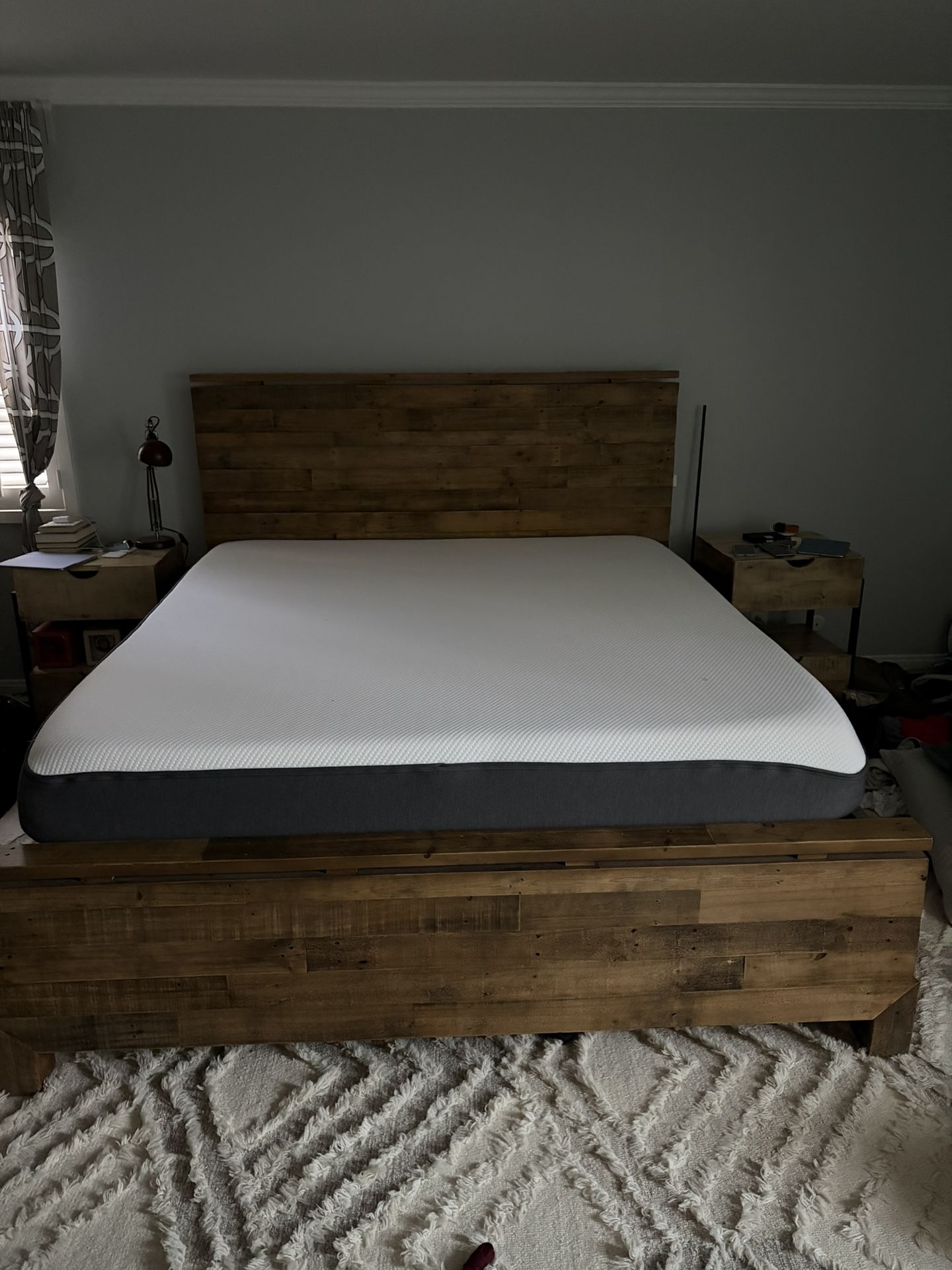 Sturdy Cal King Bed Frame with Casper Box Spring