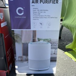 NEW Compass Home Air Purifier - H13 True HEPA Filter 3-Stage Air Filtration with Auto  Air Sensor (129 Sq Ft)