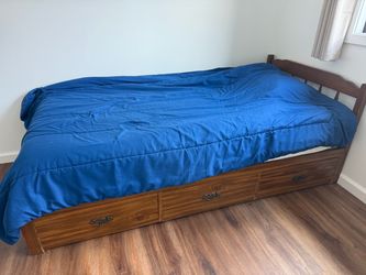 Free Twin Wood Captain's Bed Frame/mattress - must pick up Wednesday Sep 23