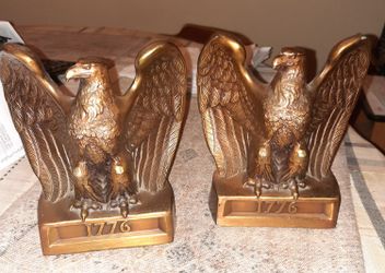 Vintage Brass Eagle Book Ends 1960's