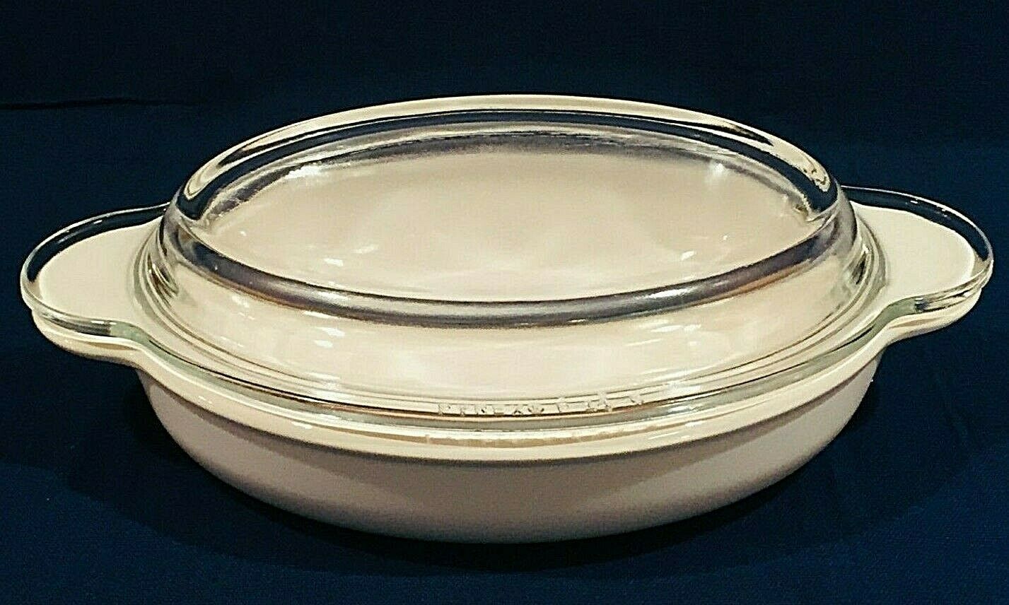 Corning Ware NON TOXIC GRAB IT 14oz White Oval Casserole with Pyrex Cover