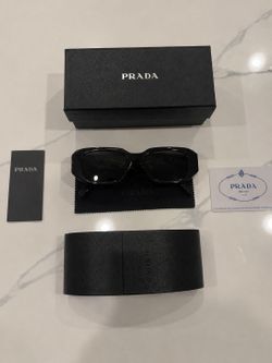 Prada Milano Black Rectangular Sunglasses w/ Box & Case *Reps*