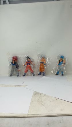 NIOP Lot Of 6 Dragon Ball Z Figures Set: GOKU 7" Inch Rose Blue Gogeta Saiyan