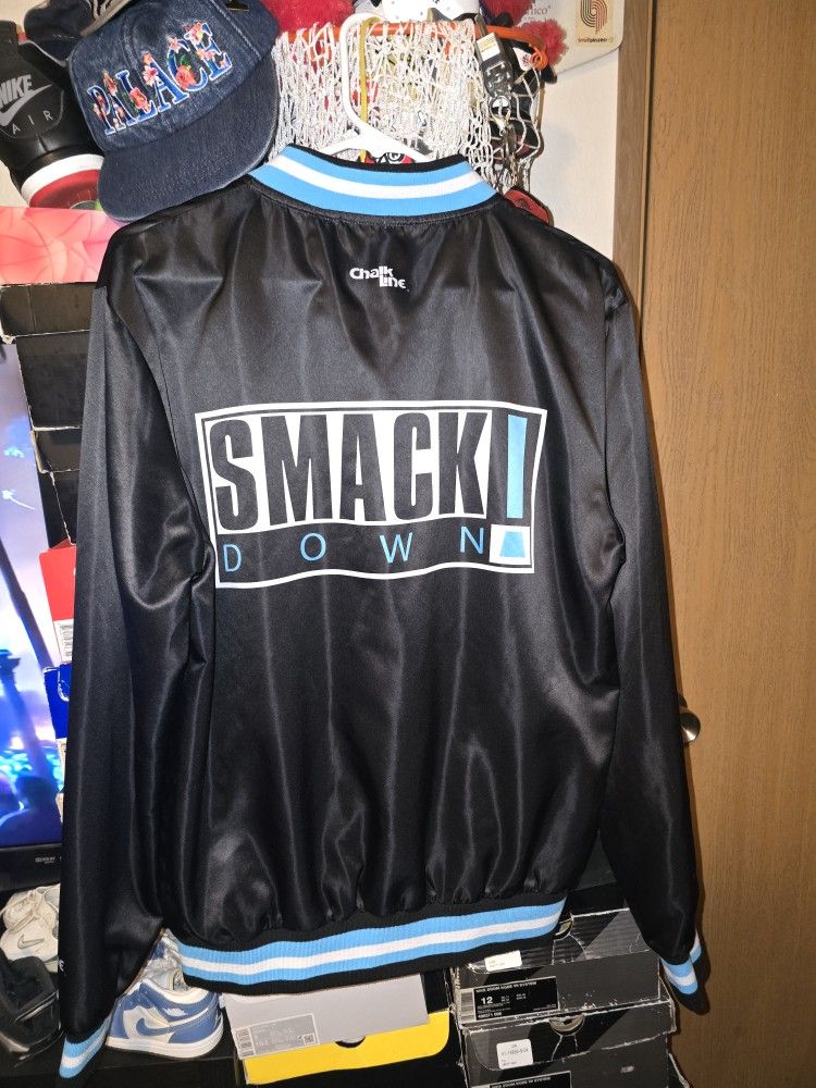 WWE SMACKDOWN SATIN JACKET BY CHALKLINE size medium
