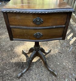 Antique Wooden Sewing Cabinet w/ Claw Feet