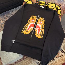 BAPE Shark Face Zip Crewneck – Black – 2XL – PreOwned