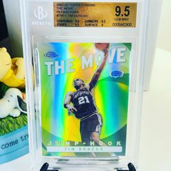 2002-03 Topps Chrome The Move Refractor Tim Duncan BGS 9.5 SSP Early Refractor