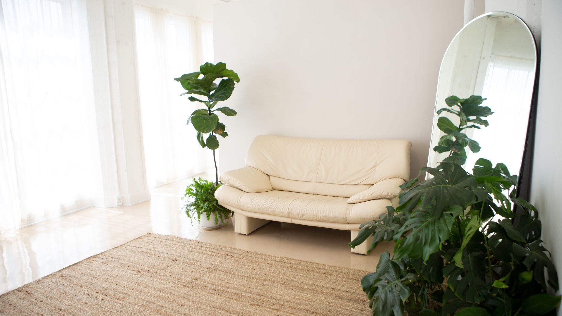 Vintage 70’s Italian White Leather Couch