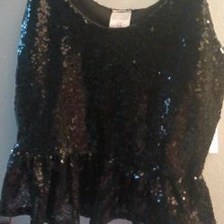 Black Small Sequence Top /Blusa de Fiesta Negra