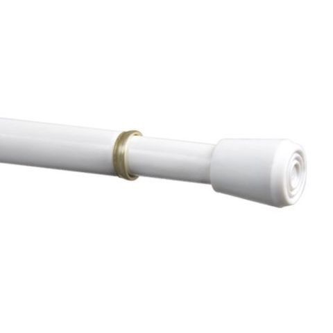 Mainstays 28-48 in. Adjustable Spring Tension Curtain Rod, 7/16 in. Diameter, White open box
