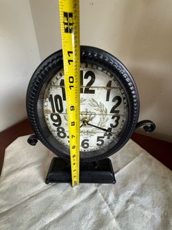 Vintage Style Metal Mantel / Tabletop Clock (Moving Sale)