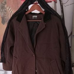 Brown Karen Petites Trenchcoat USA Boys And Girls Fashionable Leather Warm All Season Clean No Wear Large