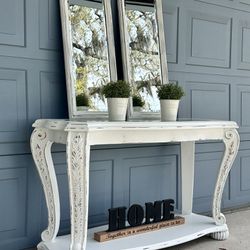 Entryway Console Table With Two Mirrors