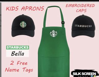 Kids Starbucks Apron And Cap 