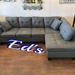 BRAND NEW 2PC SECTIONAL SOFA SET WITH ACCENT PILLOWS INCLUDED $329