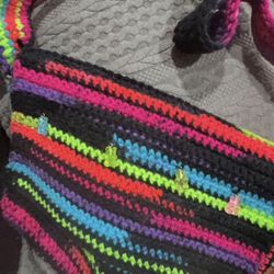 Rainbow Crochet Crossover Bag