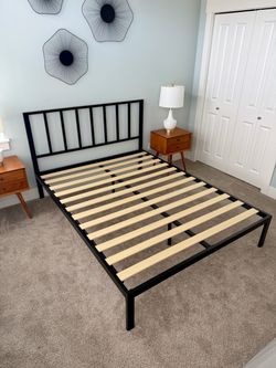 Black Metal Queen Bed Frame