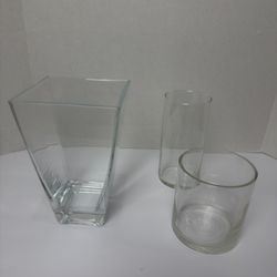 Set Of 3 Glass Vases OFFERS WELCOME