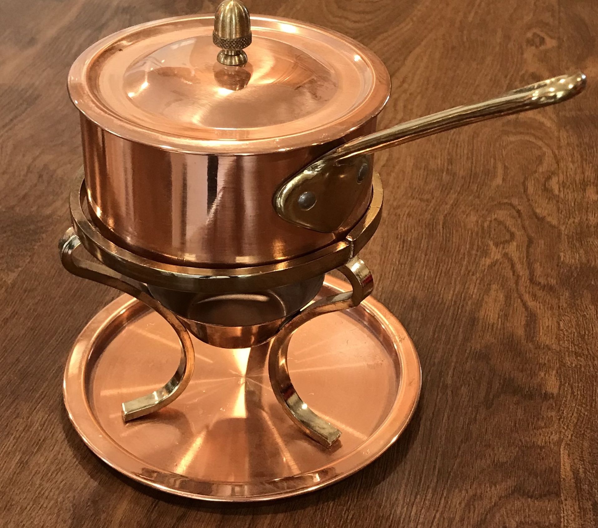 Solid Copper Fondue Pot