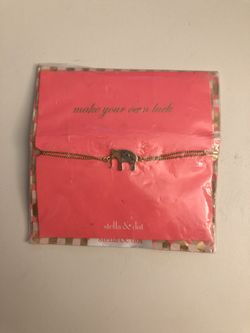 Stella & Dot gold wishing bracelet with elephant charm, NWT, in packaging still, never used, retails $47.99