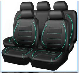 Funda Universal FIT para asiento de automóvil de cuero con ribetes para SUVs, camionetas, camiones, compatible con bolsas de aire, diseño de cremaller