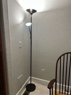 Brown Torchiere LED Floor Lamp - 72" Rotating Standing Lamp, 34W Dimmable Floor Light with Color Changing, Tall Bright Corner Lamp for Rea