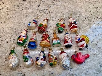 Set of 16 Thomas Pacconi Classic Glass Christmas Ornaments