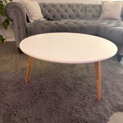 36 Inch White Round Coffee Table 