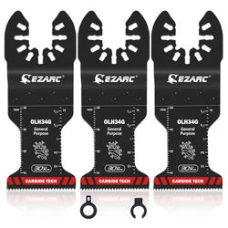 Carbide Oscillating Saw Blades, General Purpose Multitool Blades Quick Release for Metal, Nails, Wood, Plaster, Drywall and PVC, 3-Pack