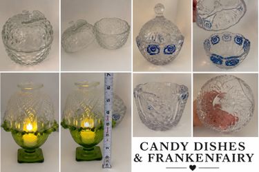 Vintage Glass Décor Collection – Sold as One Set Only