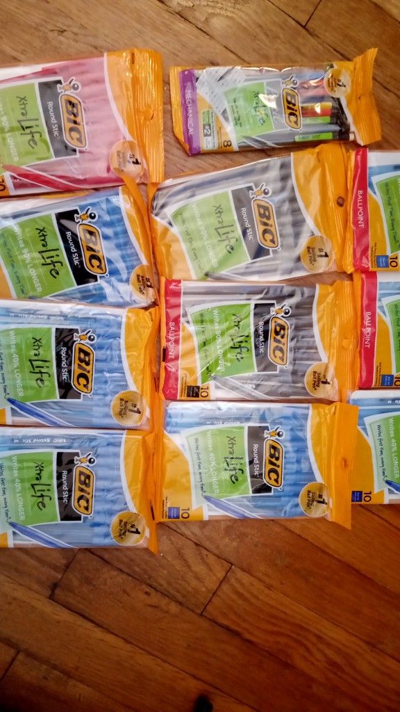 10-PACKS OF BIC INK PENS / 1 PACK OF PENCILS..... CHECK OUT MY PAGE FOR MORE ITEMS