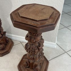 Wood Stool Table Antic