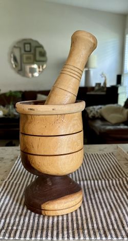 Large wooden Motar and Pestle 