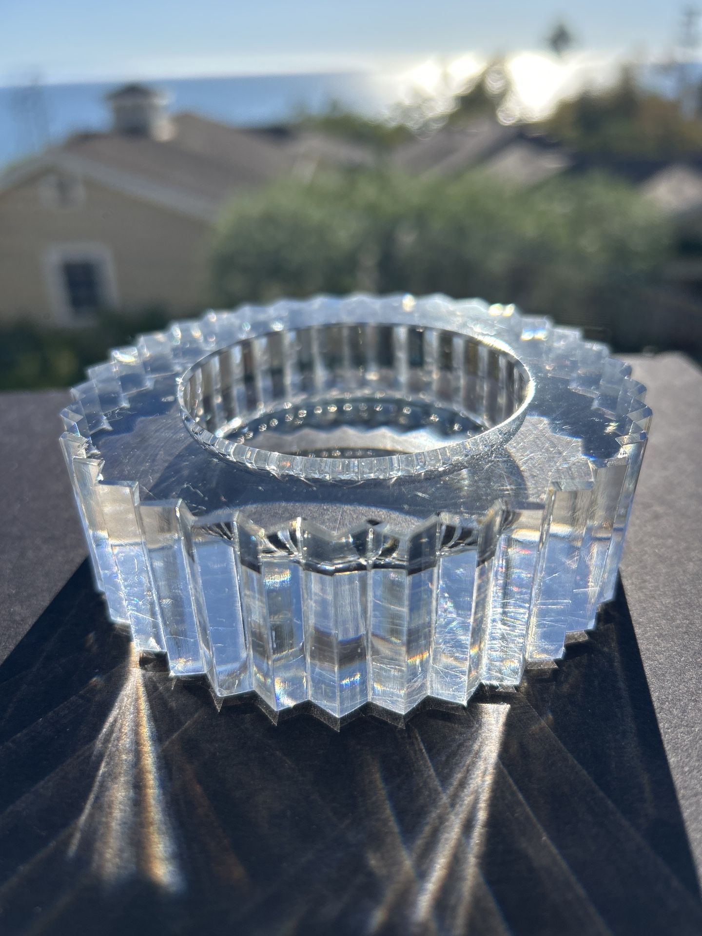 Rosenthal Studio-Line Crystal Vide Poche / Ashtray - Faceted Zigzag Edge, Germany