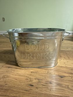 “Cold Drinks” Galvanized Cold Drinks Oval Bucket 