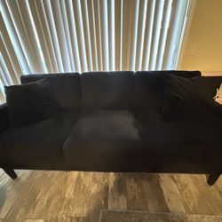 Black Velvet Sofa 