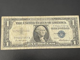 US $1 Bill Blue Seal Silver Certificate Note, 1957