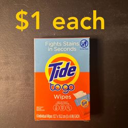 Tide To Go Wipes, 6ct