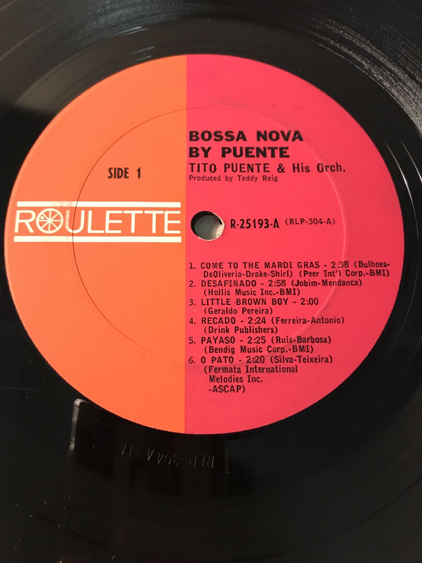 TITO PUENTE - Bossa Nova by Puente - LP 1962 Jazz Vinyl Mono