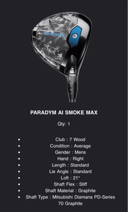 Callaway Paradym AI Smoke Max Wood | 7 Wood