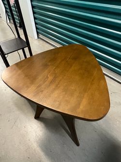 Beautiful Walnut triangle coffee table and  end tables