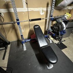 Fitness Gear, Bench, Bar And Weights 2-45  2-35