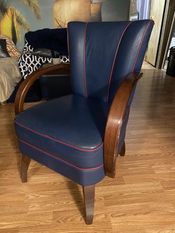 MCM Disney Blue Leather Chair Set