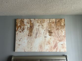 Pink, and Gold Abstract Painting